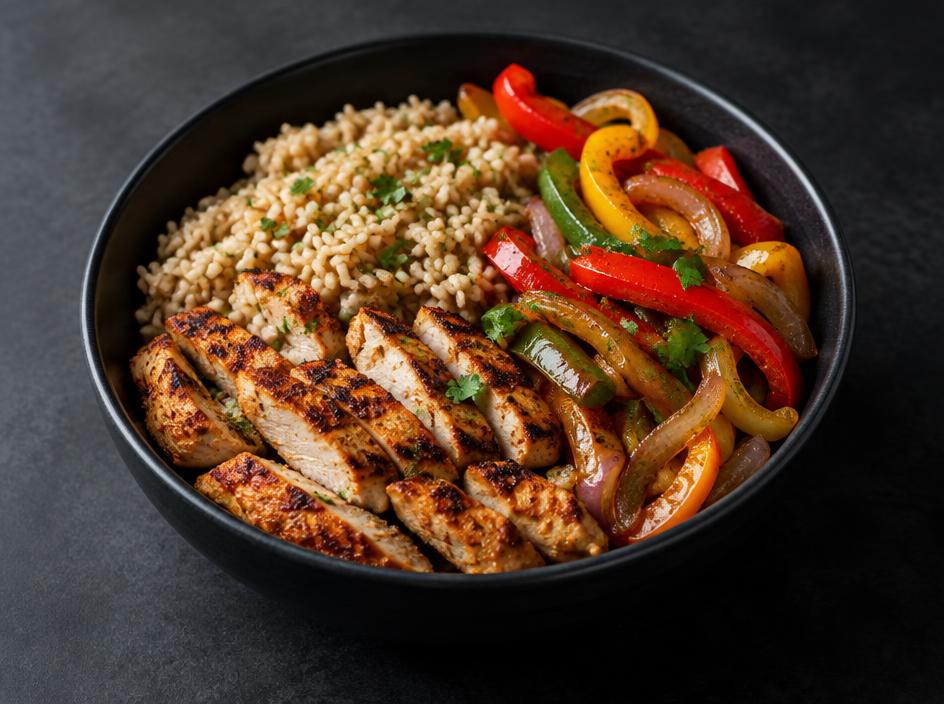 Chicken Fajita Bowl with Brown Rice