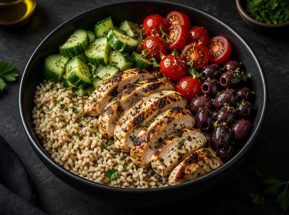 Mediterranean Chicken Bowl with Brown Rice